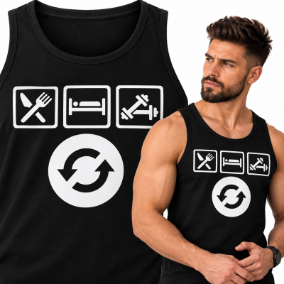 TANK TOP NA SIŁOWNIĘ  EAT SLEEP GYM